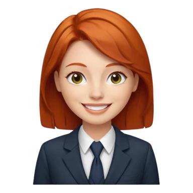redhead woman with office look sticker