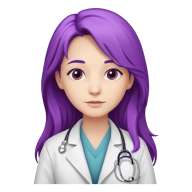 purple long haired doctor sticker