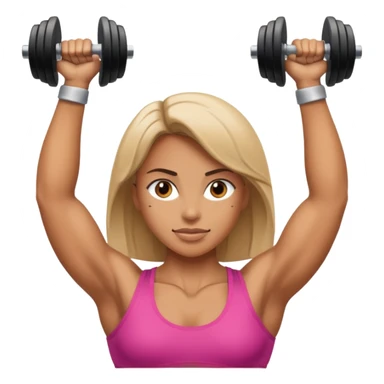 donna che solleva pesi sticker