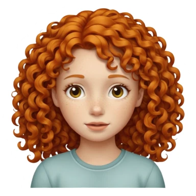 A ginger girl with curly hair in this style 👩🏼‍🦱 just the head no body simile to the apple curly hair emoji just ginger instead  sticker