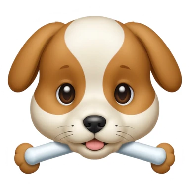 puppy face with white bone  sticker