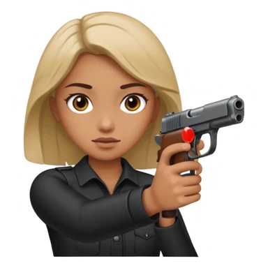 person with gun shooting girl sticker