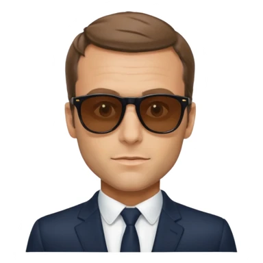 Emanuel macron avec des lunettes de soleil  sticker