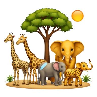 the big five - a lion, leopard, elephant, buffalo and giraffe sticker