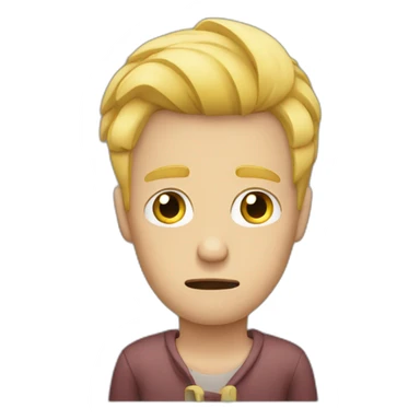 Blond guy sad because he broke his nail sticker