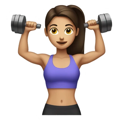 brunette girl with abs lifting weights sticker