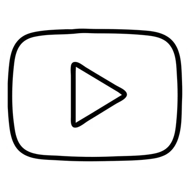 YouTube logo, rounded rectangle with play button in the center sticker