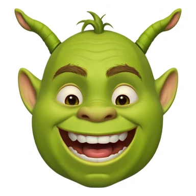 Shrek with wide open mouth laughing sticker
