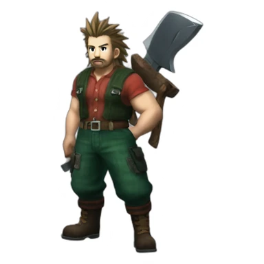 lumberjack in final fantasy vii sticker