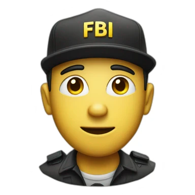 man with yellow "FBI" letters on his cap sticker