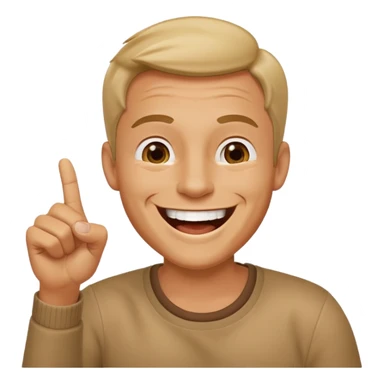 Guy laughing with him pointing sticker