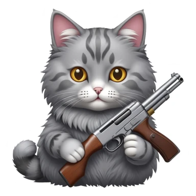 Cat with a shotgun sticker