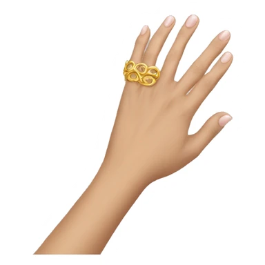Hand wearing one gold ring on the pinky  sticker