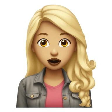 Blonde girl blowing a kiss sticker