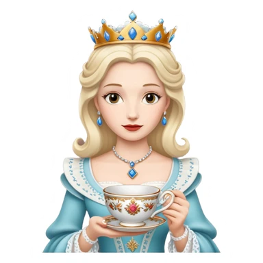 queen with a tea cup sticker