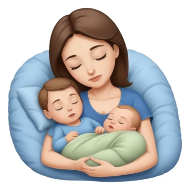 Light brunette fit mom forcing baby boy go to sleep sticker