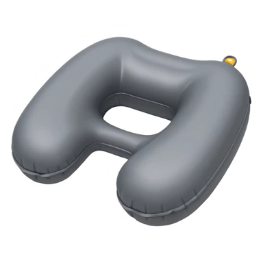 A compact inflatable travel pillow with a sleek surface and adjustable firmness. sticker