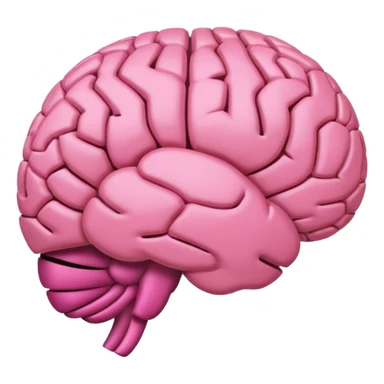 cerebro rosa normal minimalista e interrogación dentro sticker