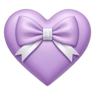 Lilac heart with a white bow sticker