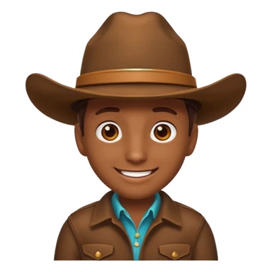 bug emoji with a brown cowboy hat in WhatsApp style sticker