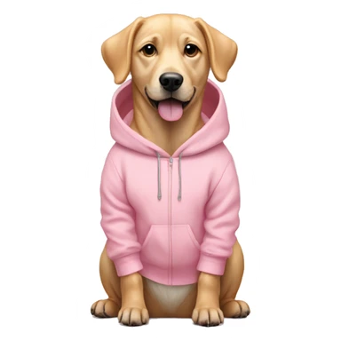 Blonde dog wearing a pastel pink hoodie sticker