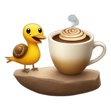 bird and snail with coffee sticker