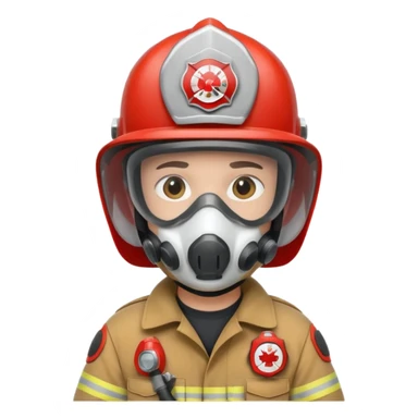 Firefighter with respiratory protection white color helmet sticker