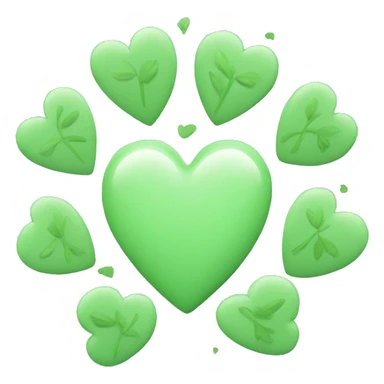 Pastel green hearts with little leaves on it sticker
