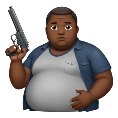 fat pregnant black man holding a gun sticker