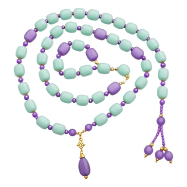 Light mint purple floral Muslim prayer beads sticker