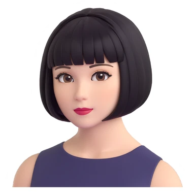 short bob haircut wig sticker