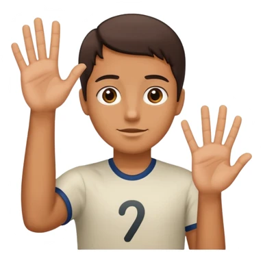 🤷🏻‍♂️ number 6 in left hand and number 7 in the right hand sticker