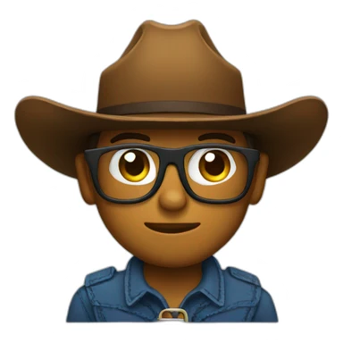 cowboy emoji with glasses sticker