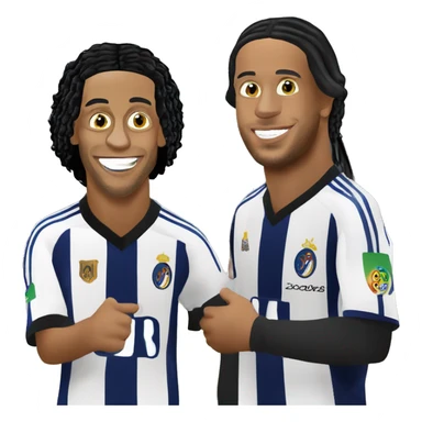 Ronaldinho with Quaresma sticker
