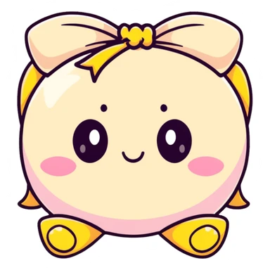 kawaii bow with face and sparkles sticker