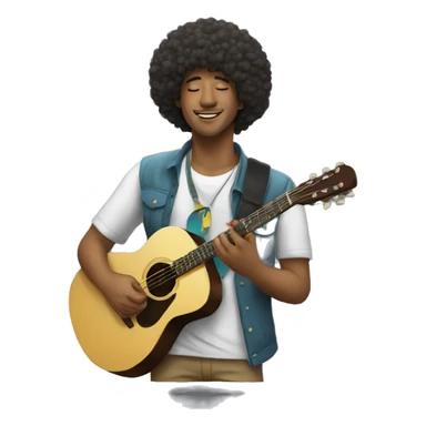 afro peruvian male who loves music sticker