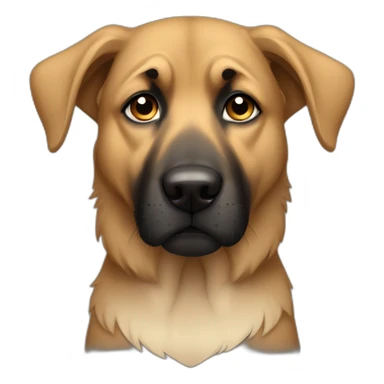 Black and fawn dog Shepherd sad tear sticker