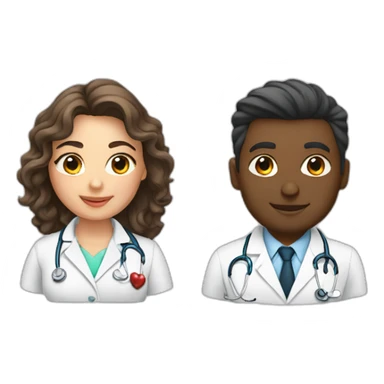Young Neurologist and gynecologist in love sticker