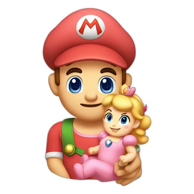 Mario and peach baby sticker