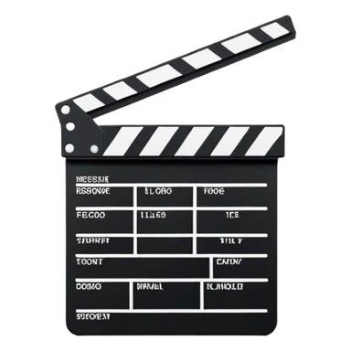 absolute minimal film clapperboard, just basic rectangular shape with one diagonal line, no details, clean silhouette only sticker