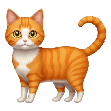 full body orange domestic shorthair slim cat with yellow/orange eyes  sticker