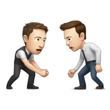 Elon musk fighting Zuckerberg sticker