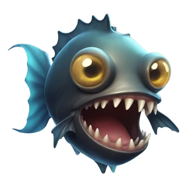 Anglerfish with a glowing lure hanging from its forehead, sharp teeth, and big eyes. sticker