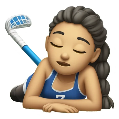 Girl dreaming about field hockey  sticker