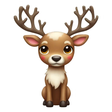 Cute reindeer with a bow sticker