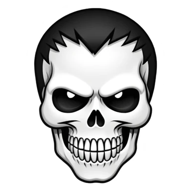 the Misfits band logo, skull face, bold black and white, iconic punk rock style sticker
