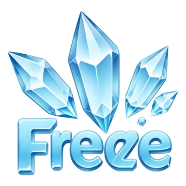 "freeze' words with frozen style sticker