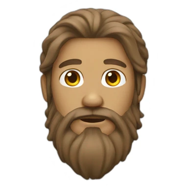 light brown guy with beard long hair attached sticker