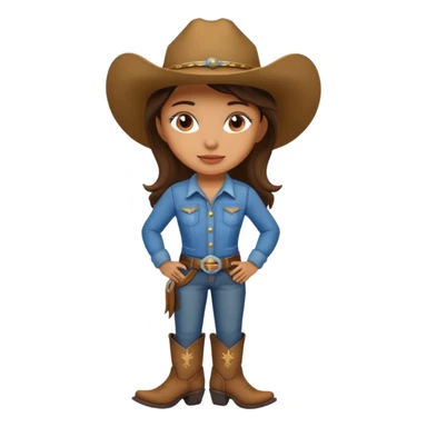girl cowboy no hat sticker
