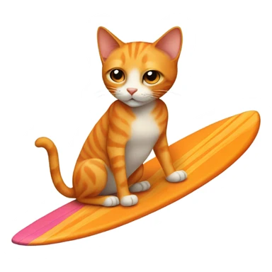 skinny orange cat with abs surfing sticker